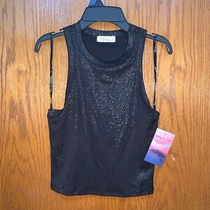 NWT. Shimmering Black Sleeveless Top